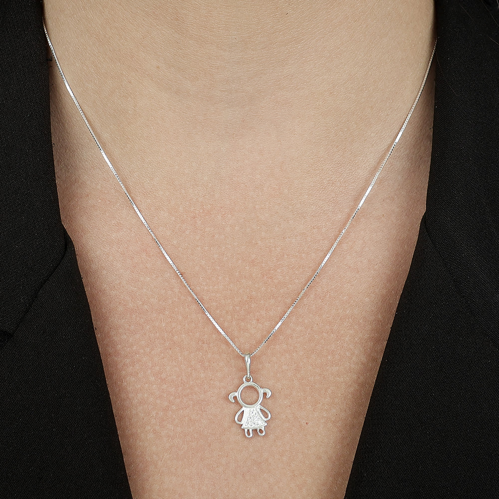 Colar Menina com Zircônia em Prata 925 - Galeria