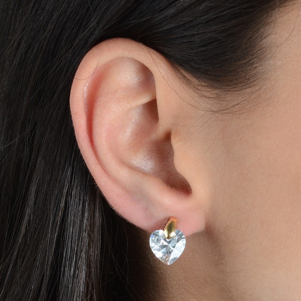 Brinco Passion Dourado Pedra em Zircônia