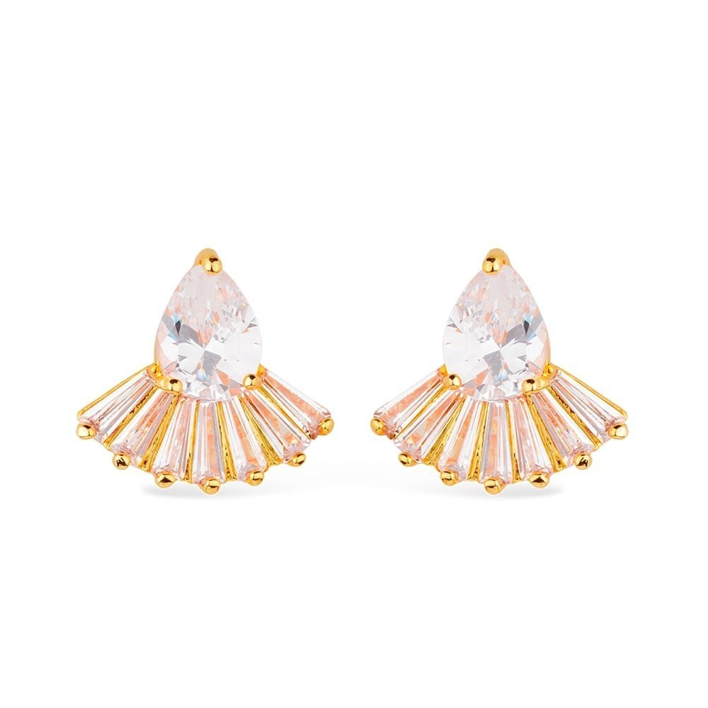 Brinco Sirius Dourado Gota e 8 Pedras de Zircônia