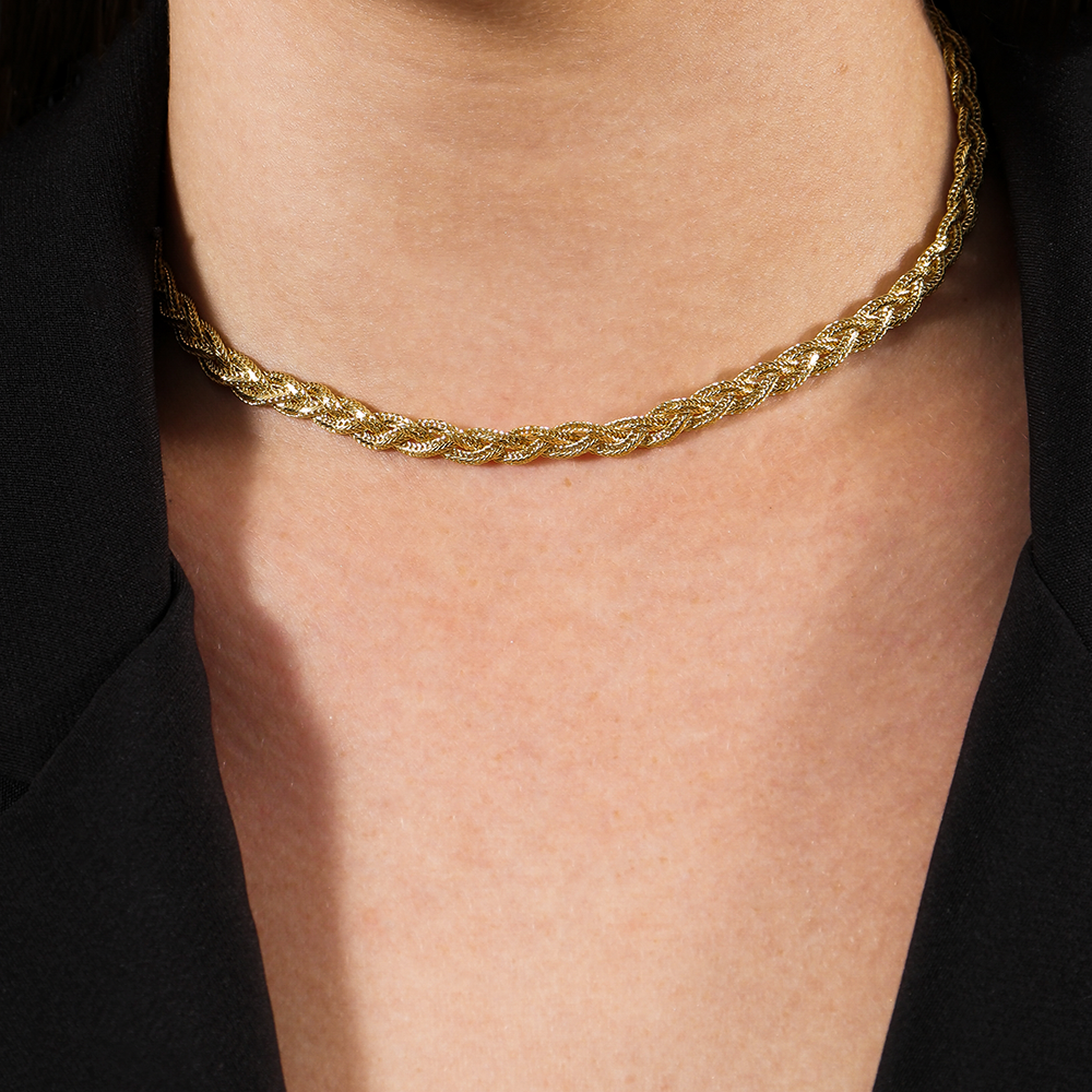 Chocker Aurum Dourado Trançada