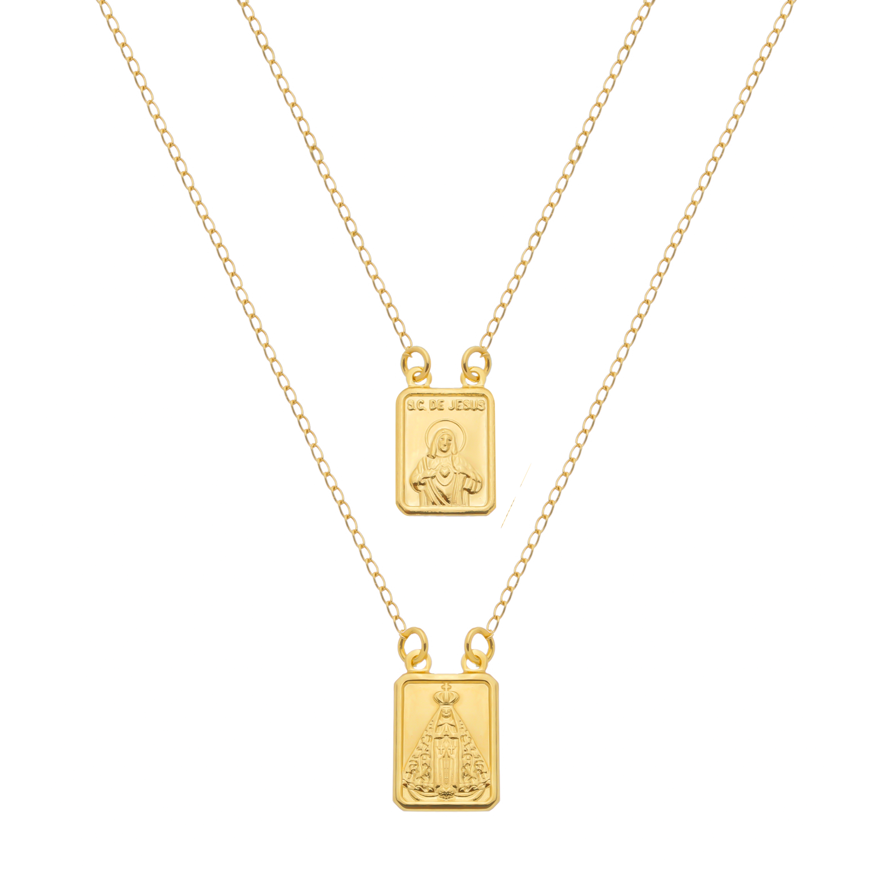 Escapulário Dourado Masculino Tradicional