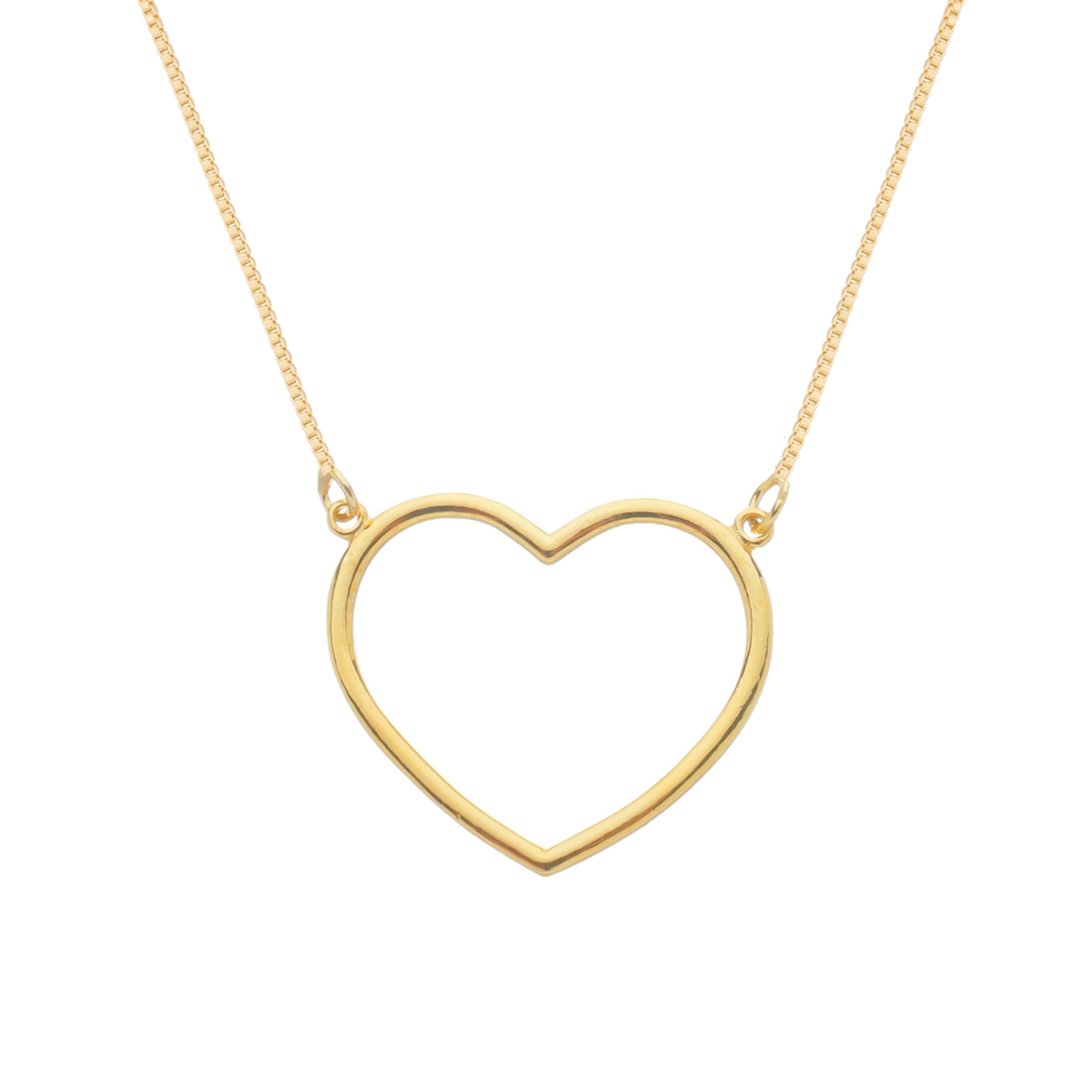 Colar Passion Dourado de Coração Vazado Arco
