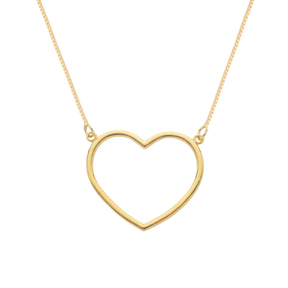 Colar Passion Dourado de Coração Vazado Arco