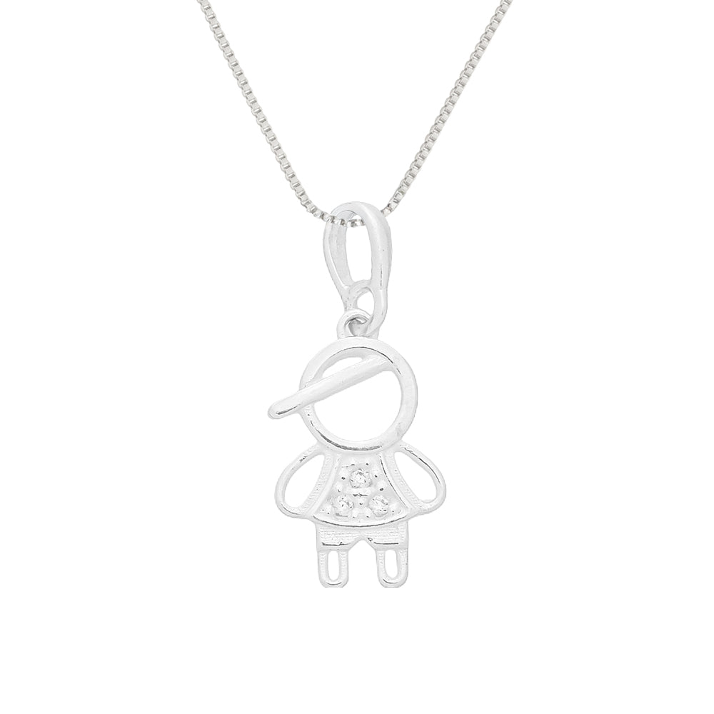 Colar Menino com Zircônia em Prata 925