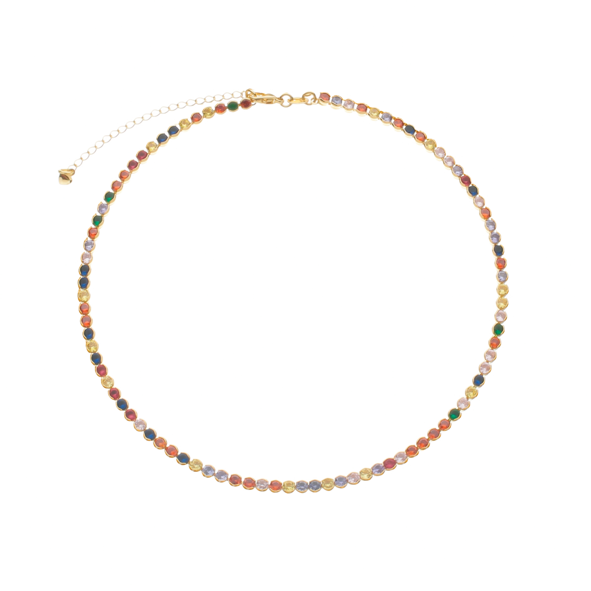 Chocker Aurora Dourado Riviera Pedras Coloridas