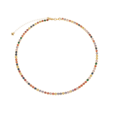 Chocker Aurora Dourado Riviera Pedras Coloridas