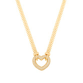 Chocker Passion Dourada de Coração Vazado Crevejado com Zircônia