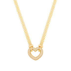 Chocker Passion Dourada de Coração Vazado Crevejado com Zircônia