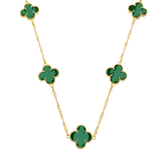 Colar Aurora Dourado 5 Trevos Esmeralda