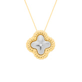 Colar Aurum Dourado e Prateado de Flor