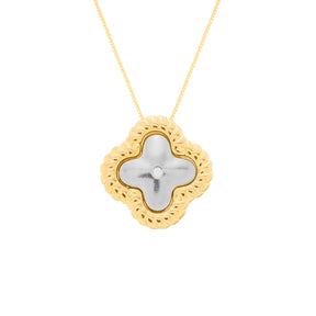 Colar Aurum Dourado e Prateado de Flor