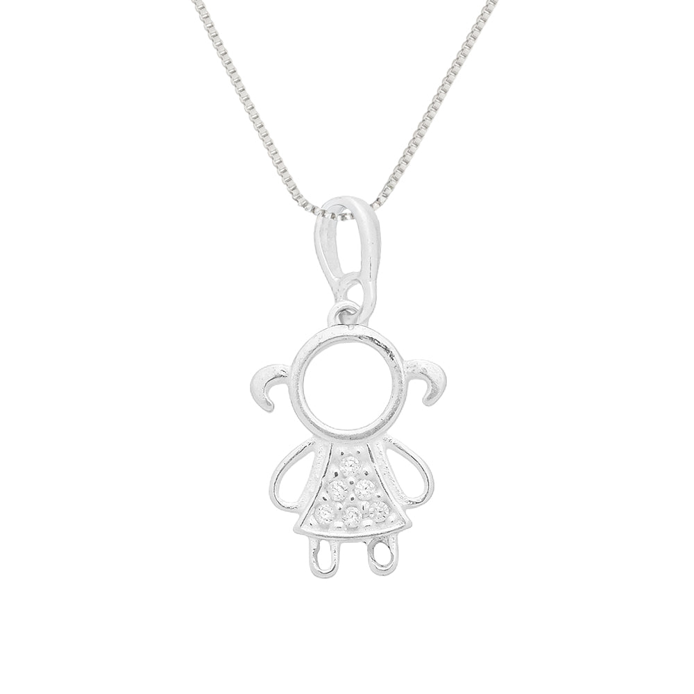 Colar Menina com Zircônia em Prata 925