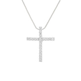 Colar de Cruz Cravejada de Zircônias em Prata 925