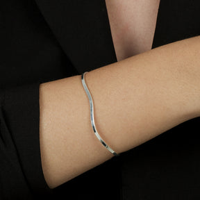 Pulseira Bracelete Ondulado em Prata 925 - Galeria