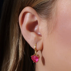 Brinco Passion Pink Dourado Argolinha