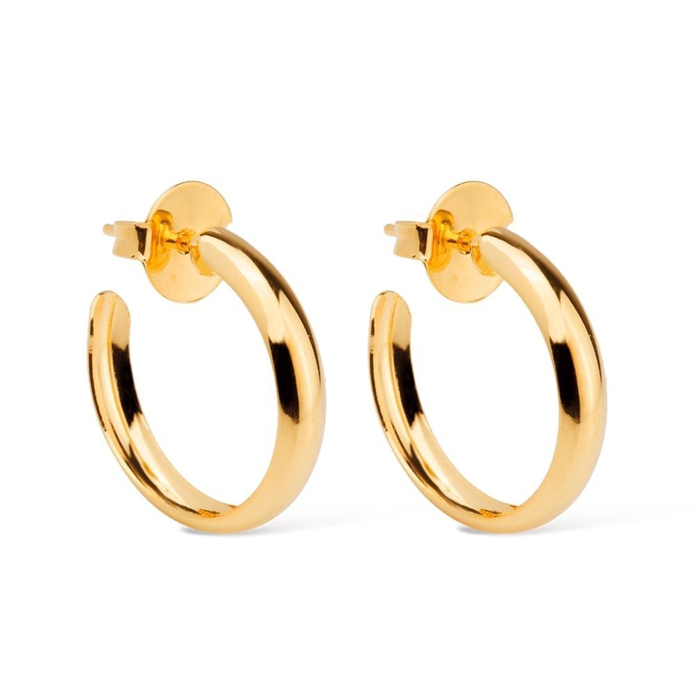 Brinco Aurum Dourado de Argola Média Lisa