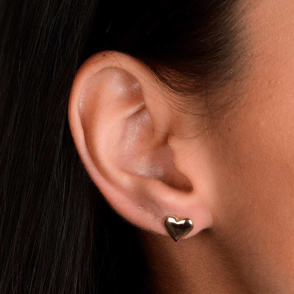 Brinco Passion Dourado de Coração Médio