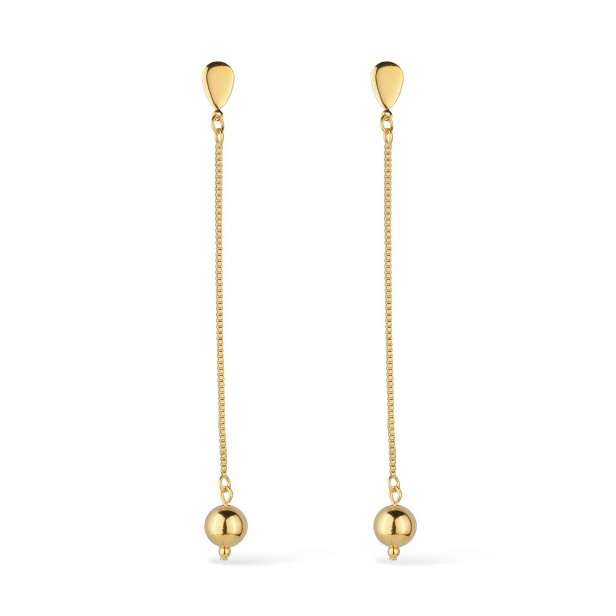 Brinco Aurum Dourado de Corrente com Bola