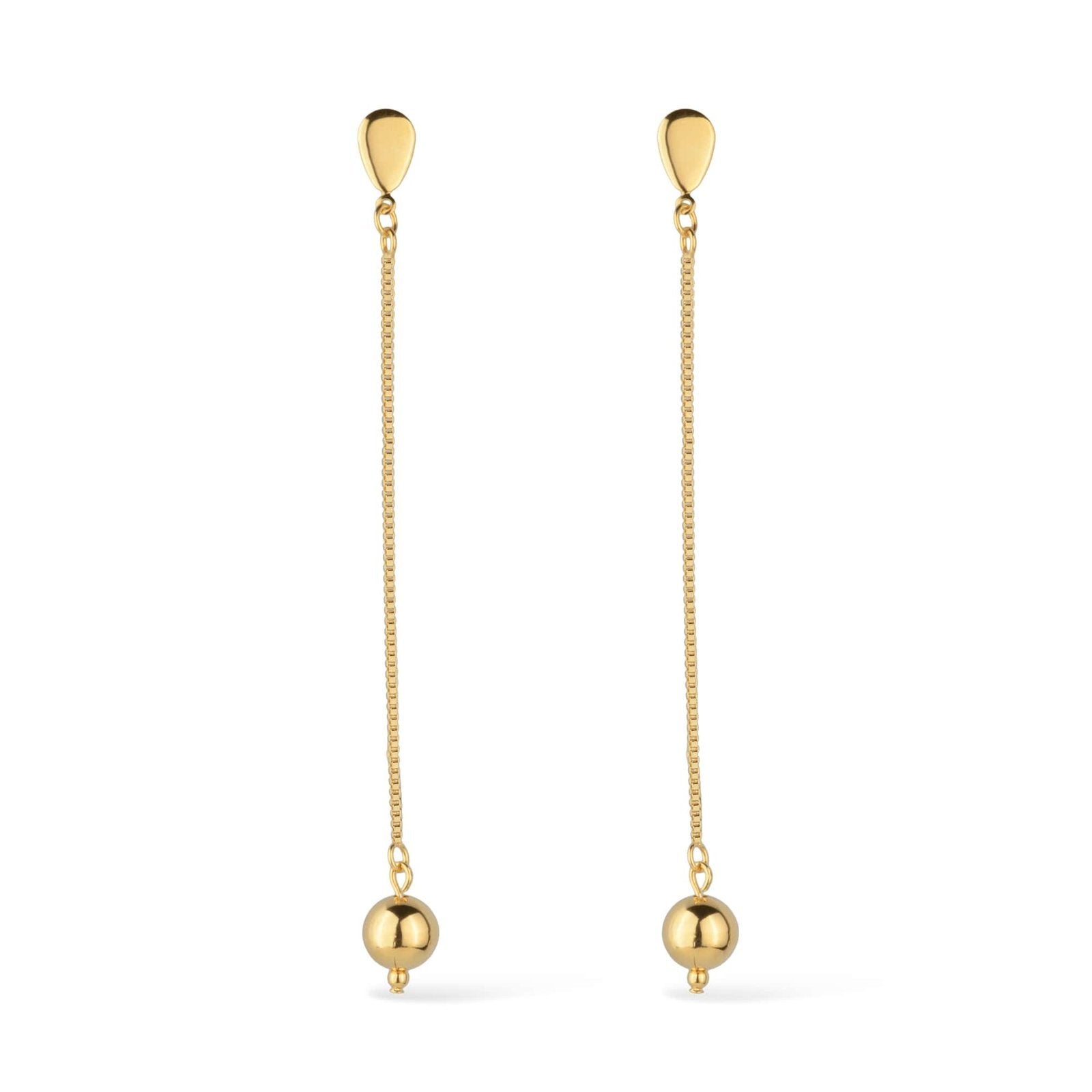 Brinco Aurum Dourado de Corrente com Bola
