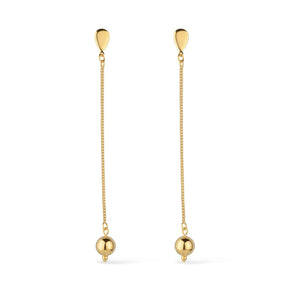 Brinco Aurum Dourado de Corrente com Bola