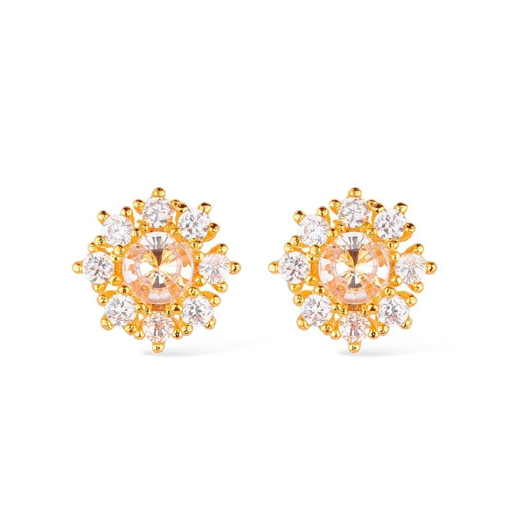 Brinco Sirius Dourado Glamour Pedras de Zircônia