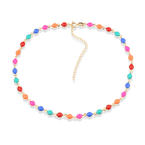 Chocker Aurora Dourada colorida com Extensor