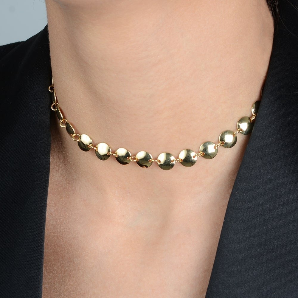 Chocker Aurum Dourada Esferas com Extensor