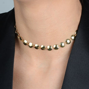Chocker Aurum Dourada Esferas com Extensor