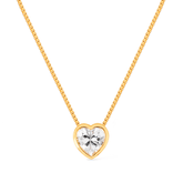 Colar Passion Dourado de Zircônia formato de Coração