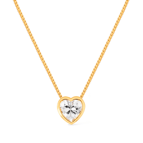 Colar Passion Dourado de Zircônia formato de Coração